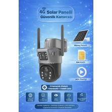 Harvox 2 Kameralı Güneş Panelli Solar Güvenlik Kamerası 4g Sim Kart Hediyeli Gece Görüşlü Kamera