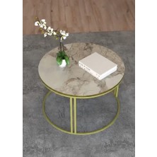 Savita Home Orta Sehpa Tekli Altın Lux Special - 70 Çap x 50 cm