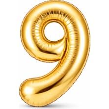 Eng Parti Dünyası Gold Rakam Folyo Balon 0–9 | Parlak Gold Doğum Günü ve Parti Balonu