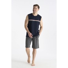 U.s Polo Assn. 19020 Erkek Kolsuz Bisiklet Yaka Şortlu Pijama Takımı-Lacivert