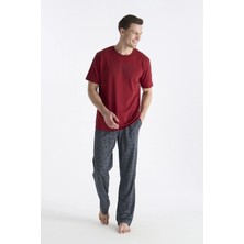 U.s Polo Assn. 19049 Erkek Bisiklet Yaka Kısa Kollu Pijama Takımı-Bordo