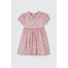 Panço Liberty Kumaş Çiçek Desenli Kız Çocuk Elbise