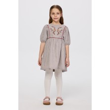 Panço Kız Çocuk Kahve Elbise