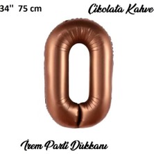 İrem Parti Dükkanı Retro Çikolata Kahve, Kahverengi 0 Yaş Rakam Balon 74 cm 34 Inç