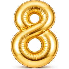 Eng Parti Dünyası Gold Rakam Folyo Balon 0–9 | Parlak Gold Doğum Günü ve Parti Balonu