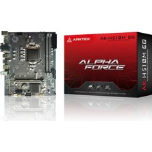 Kaia Life Arktek Alpha Force, AK-H510M Eg Vs, 2xddr4, M.2, 2x Hdmı, Dp, 10-11.nesil, LGA1200 Soket, Anakart