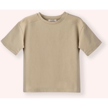 Panço Erkek Çocuk Omuz Detaylı Haki Tişört