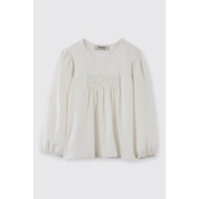 Panço Kız Bebek Gipeli Ekru Tişört