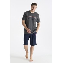 U.s Polo Assn. 19006 Erkek Kısa Kollu Şortlu Pijama Takımı-Gri