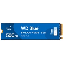 Kaia Life Wd Blue SN5000, WDS500G4B0E, 500GB, 5000/4000, Gen4, Nvme Pcıe M.2 2280,  SSD