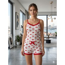 İnspira Askılı Şortlu Pijama Takımı Modal Viskon Pamuk Karışımı Terletmez Ev Giyim