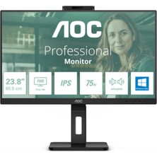 Kaia Life 23.8 Aoc 24P3CW IPS 4ms 75MHZ 1xhdmı 1xdp USB Type-C RJ45 Fhd 1920X1080 Webcam Hoparlör Çerçevesiz Pıvot Vesa Siyah