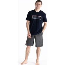 U.s Polo Assn. 19006 Erkek Kısa Kollu Şortlu Pijama Takımı-Lacivert