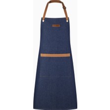 Le Creuset Denim Mutfak Önlüğü Deri Detaylı Pamuk