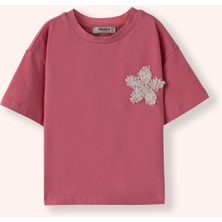 Panço Kız Bebek Nakış Detaylı Fuşya Tişört