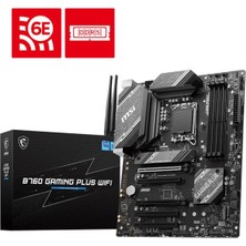 Kaia Life Msı B760 Gamıng Plus Wıfı Ddr5 6800MHZ 1xhdmı 1xdp 2xm.2 USB 3.2 Atx 1700P (12. / 13. ve 14. Nesil Işlemci Uyumlu)
