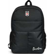 Beşiktaş Lisanslı 3 Bölmeli Sırt Çantası - Laptop Gözlü Su Itici Özellikli Siyah Okul Çantası