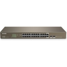 Tenda Teg1024F 24 Port 10-100-1000 Mbps + 2 Port Sfp Switch Hub Çelik Kasa Rack Mount