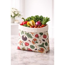 NUMI Naturals Premium Karışık Sebzeler Desenli Balmumu Sebze Saklama Kesesi 30X30 cm
