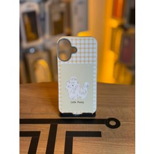 Avcı Teknoloji Market iPhone 16 Uyumlu Özel Tasarım Sevimli Figürlü Deri Dokulu Telefon Kılıfı