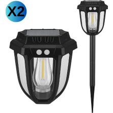 Panther Fonksiyonel Solar Hareket Sensörlü Çim / Bahçe Aydınlatma Armatürü (2 Adet)
