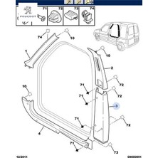 B Dırek Kaplaması Sol  Alt  Partner  P.T1788 Peugeot 9016.P4