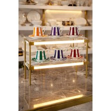 Acar Porselen 6 Kişilik Kahve Fincanı 6 Renk 90 ml