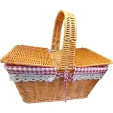 Asiltech Kapaklı Hasır Piknik Sepeti