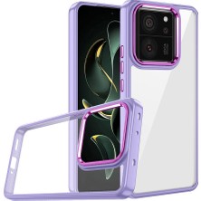Ceponya Xiaomi Mi 13T Pro Kılıf Akrilik Kaplama Şeffaf Renkli Lens Koruma Çerçeveli Moda Luxury Kapak