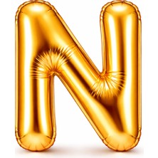 Eng Parti Dünyası N Harfi - Gold Folyo Harf Balon 40 Inç