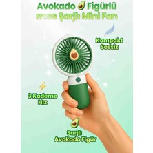 Kobe Avokado Figürlü Şarjlı Mini Fan 🌿 | 3 Kademe Hız | Sessiz & Taşınabilir | Cep Tipi Serinletici