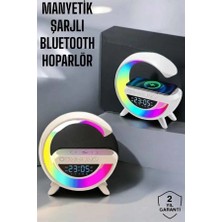 Akinco Bluetooth Hoparlör 15W Kablosuz Hızlı Şarj LED Gece Lambası