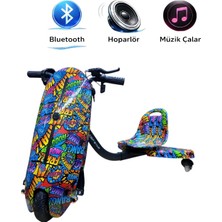 Ryder Star Drift Car Drift Scooter Elektrikli Kaykay Hoverboard Dirift Kar Bluetooth Hoparlör LED Işıklı RS-R1 Bang Bang Grafiti