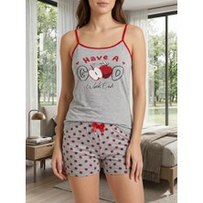 İnspira Askılı Şortlu Pijama Takımı Modal Viskon Pamuk Karışımı Terletmez Ev Giyim