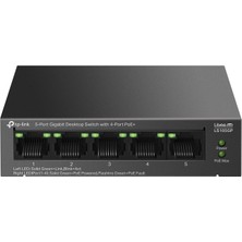 Kaia Life Tp-Lınk LS105GP, Green Tech, 5 Port, Gigabit, 4 Port Poe 65W, Metal Kasa, Yönetilemez, Masaüstü Switch