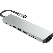 Arabulalaca MACBOOK Pro 16 Inç  A3429 M5 Max Işlemci 2026 Ethernet USB Type-C Hub HDMI Girişi Çevirici 8in1 Çevirici Adaptör