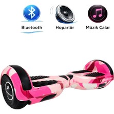 RYDER STAR Elektrikli Kaykay Hoverboard 6.5 Inch Bluetooth Hoparlörlü Otomatik Akıllı Denge - RS-S5 Pink Camo