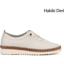 Gönderi(r) Kadın Bej  Bağcıklı Hakiki Deri Comfort Ayakkabı