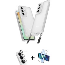 Cepte Toptan Galaxy A25 5g Ufuk Klasik - Siyah 3D Antistatik Cam Ekran Koruyucu + Gümüş Valdez Metal Kamera Lens