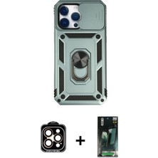 Cepte Toptan iPhone 14 Pro Max Ahenk Klasik - Siyah 360 Mat Full Body Arka Koruyucu + Turuncu Pvd Metal Kamera Lens