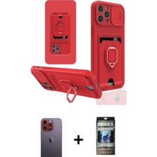 Cepte Toptan iPhone 12 Pro Vadi Form Prime - Siyah 34D Hayalet Izgaralı Cam + Turuncu Neon Fosforlu Kamera Lens