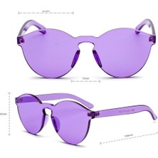 Paradise Sda Sert Mika Oval Şekilli Çerçevesiz Mor Gözlük Retro Parti 5X14 cm 4523