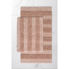 Cotto Home Macaroni 2'li Pamuk Banyo Paspas Seti Yumuşak Dokulu Pudra Yıkanabilir 60X100 + 60X50CM, MX001P