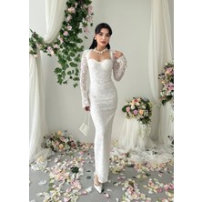 MBK Fashion Puantiyeli Fiyonk Detaylı Mini Elbise