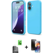 Cepte Toptan iPhone 16 Ahenk Serisi - Siyah 3D Antistatik Mat Seramik Nano Ekran Koruyucu + Siyah Raze Metal Kamera Lens