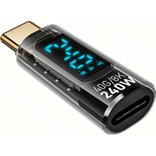 Forzacase 240W Pd 3.1 Hızlı Şarj 40GBPS Data Veri Aktarıcı Dijital Ekranlı Type-C Adaptör - FC1185