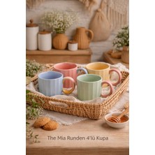 The Mia 4'lü Runden Porselen Kupa Seti  250 ml