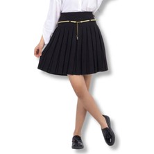 HaanBebe 23 Nisan Çocuk Bayramı Özel - Kız Çocuk Zincir Kemerli Pileli Bayram Eteği