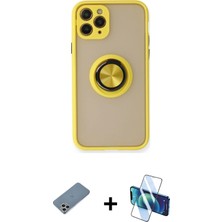 Cepte Toptan iPhone 11 Pro Yörünge Çizgi - Siyah 3D Antistatik Seramik Nano Ekran Koruyucu + Gümüş Shine Kamera Lens Koruma Cam