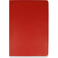 Paradise Sda  Samsung Galaxy X800 Tab S8 Plus 12.4 Kılıf 360 Tablet Deri Kılıf - Kırmızı 4523